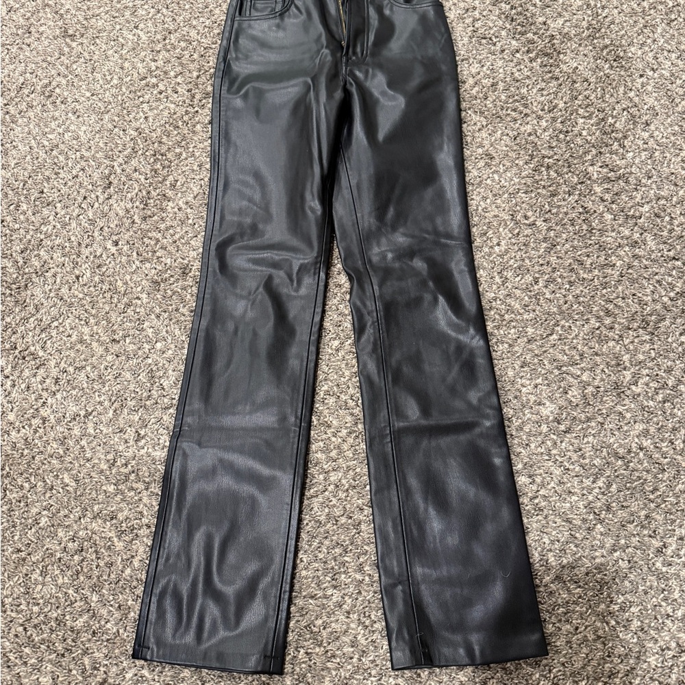 7 For All Mankind Women's Black Straight Leg Jeans